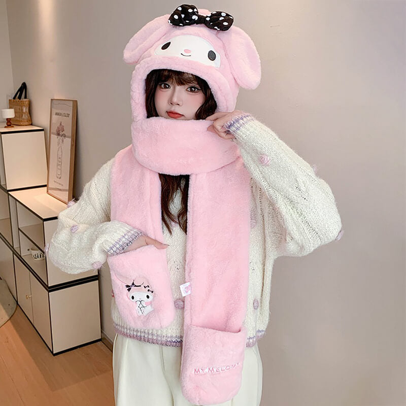 My Melody Jirai Kei Hat Scarf | 3 in 1 – KawaiiEnvy