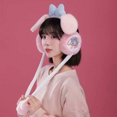 Pink-My-Melody-Embroidered-Earmuffs-with-Moving-Flap-Ears