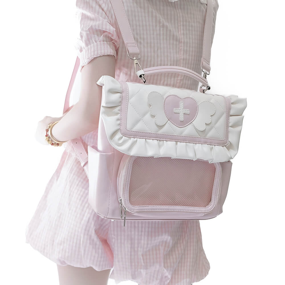 Pink-White-Spacious-Ita-Backpack