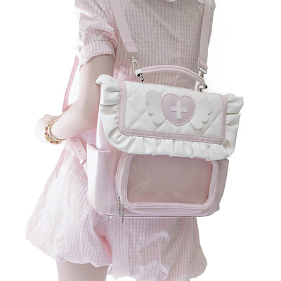 Pink-White-Spacious-Ita-Backpack