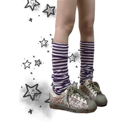 Purple-And-White-Stripes-Versatile-Over-the-Knee-Striped-Leg-Warmers