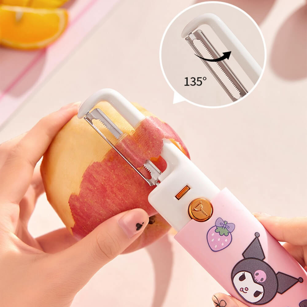 Purple-Kuromi-Multifunctional-Peeler-Featuring-Rotating-Blade-Ensures-Smooth-and-Even-Peeling