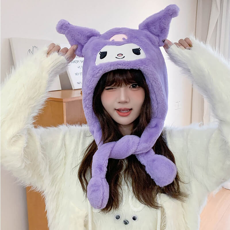 Purple-Kuromi-Winter-Warm-And-Fun-Fluffy-Hat