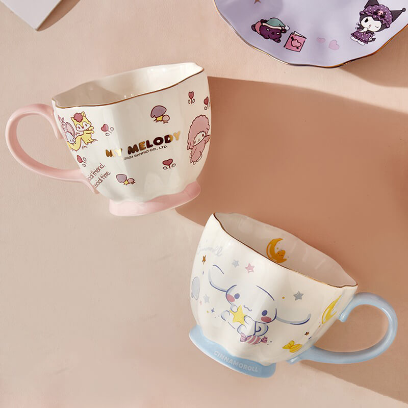 Sanrio-2024-New-Release-Cinnamoroll-My-Melody-Graphic-Ceramic-Coffee-Cup-And-Saucer-Set