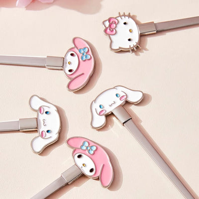 Sanrio-Character-Long-Handle-Die-Cut-Face-Stainless-Steel-Scoops-My-Melody-Hello-Kitty-Cinnamoroll