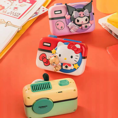 Sanrio-Character-Retro-Camera-Shaped-Toy-Summer-Fan-Kuromi-Hello-Kitty-Pochacco