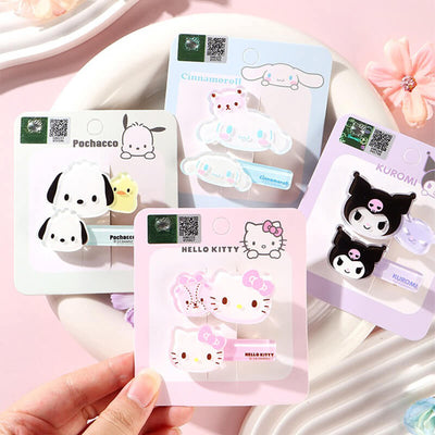 Sanrio-Charaters-Otomodachi-Kigurumi-Alligator-Hair-Clips-Hello-Kitty-Cinnamoroll-Kuromi-Pochacoo