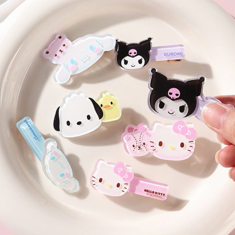 Sanrio-Charaters-Otomodachi-Kigurumi-Arylic-Alligator-Hair-Clips