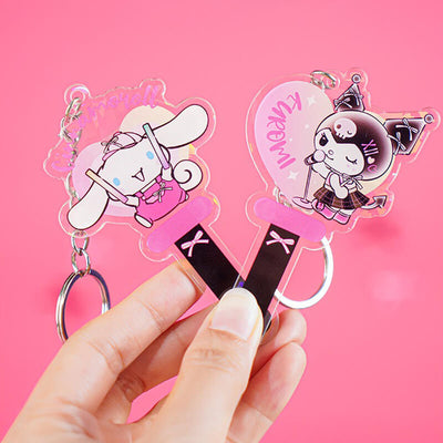 Sanrio-Cheer-Series-Cinnamoroll-Kuromi-Keychain-With-PP-Clips