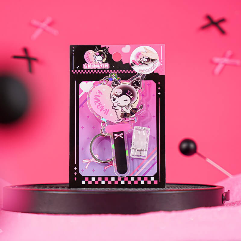 Sanrio-Cheer-Series-Tap-To-Light-Up-Keychain-With-PP-Clip-Kuromi