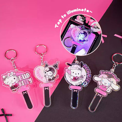 Sanrio-Cheer-Series-Tap-To-Light-Up-Keychains-Hello-Kirry-Kuromi-Cinnamoroll-Pochacco