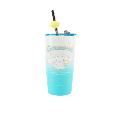 Sanrio-Cinnamoroll-Blue-Gradient-Color-Stainless-Steel-Straw-Tumbler-530ml