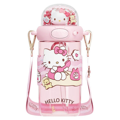 Sanrio-Hello-Kitty-Doll-Microlandscape-Shining-Portable-Straw-Water-Bottles-650ML