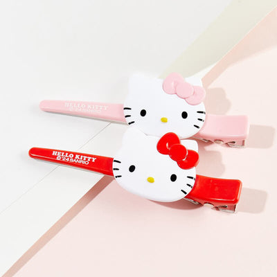 Sanrio-Hello-Kitty-Face-Long-Alligator-Hair-Clip-Pink-And-Red