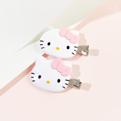 Sanrio-Hello-Kitty-Face-With-Pink-Bow-Alligator-Hair-Clips-One-Pair