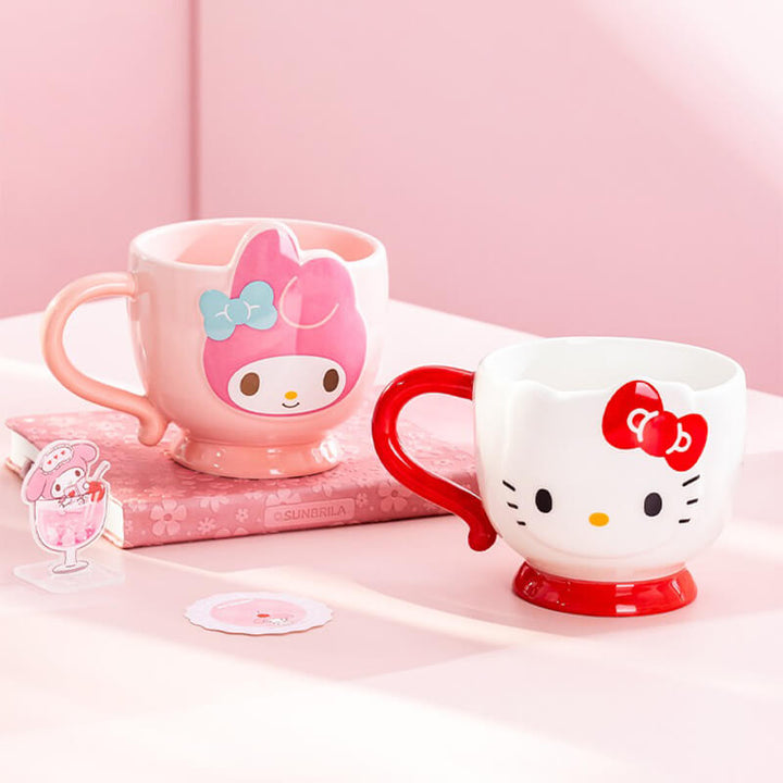 My Melody & Hello Kitty Ceramic Mug - 420ml – KawaiiEnvy