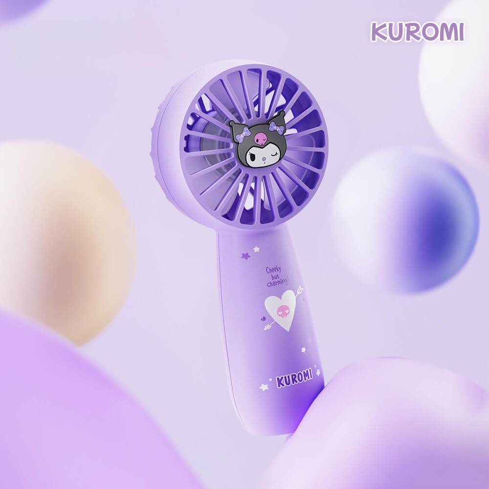 Sanrio-Kuromi-Cute-Mini-Handheld-Fan-Purple