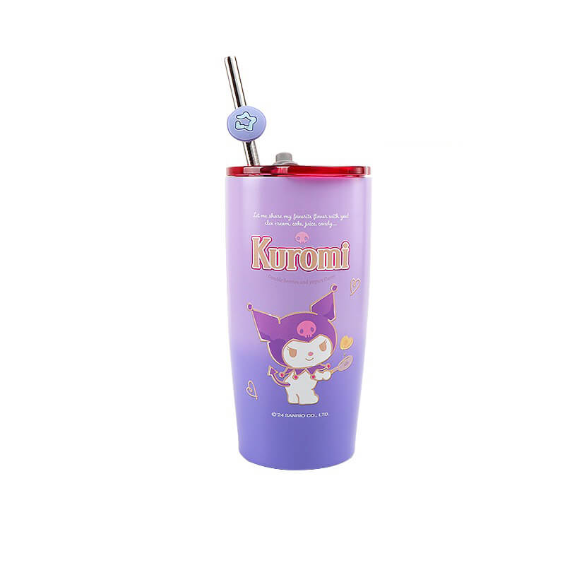 Sanrio-Kuromi-Purple-Gradient-Color-Stainless-Steel-Straw-Tumbler-530ml