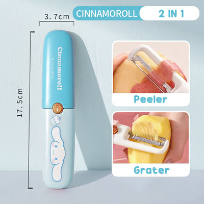 Sanrio-License-Blue-Cinnamoroll-2-in-1-Dual-Head-Peeler-With-Grater