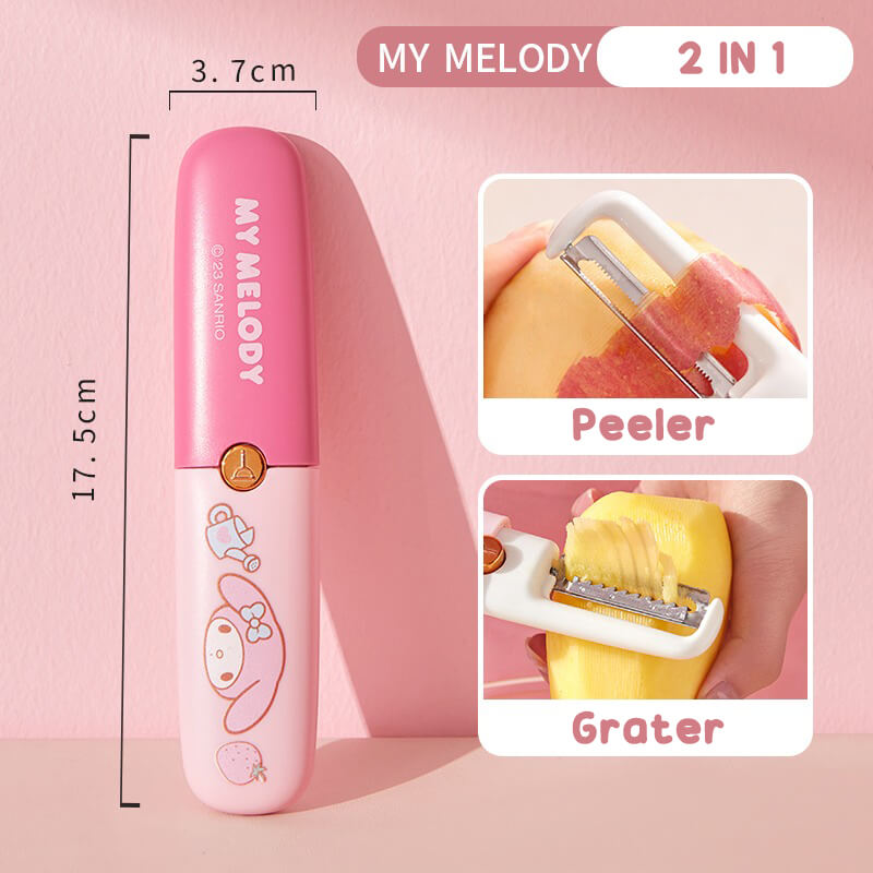 Sanrio-License-Pink-My-Melody-2-in-1-Dual-Head-Peeler-With-Grater