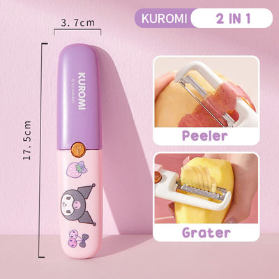 Sanrio-License-Purple-Kuromi-2-in-1-Dual-Head-Peeler-With-Grater