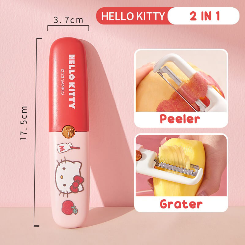 Sanrio-License-Red-Hello-Kitty-2-in-1-Dual-Head-Peeler-With-Grater