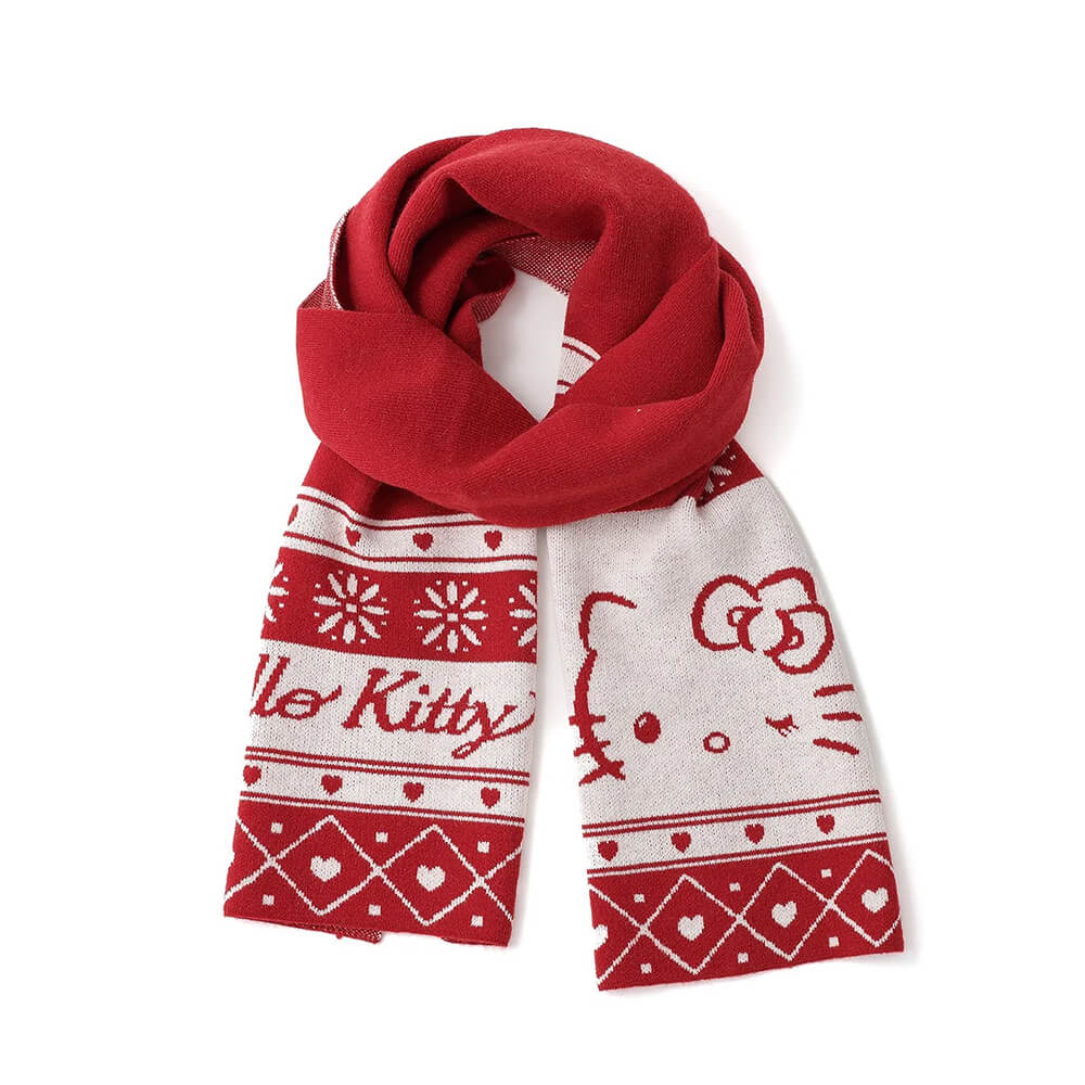 Sanrio-Licensed-Hello-Kitty-Red-Knit-Scarf