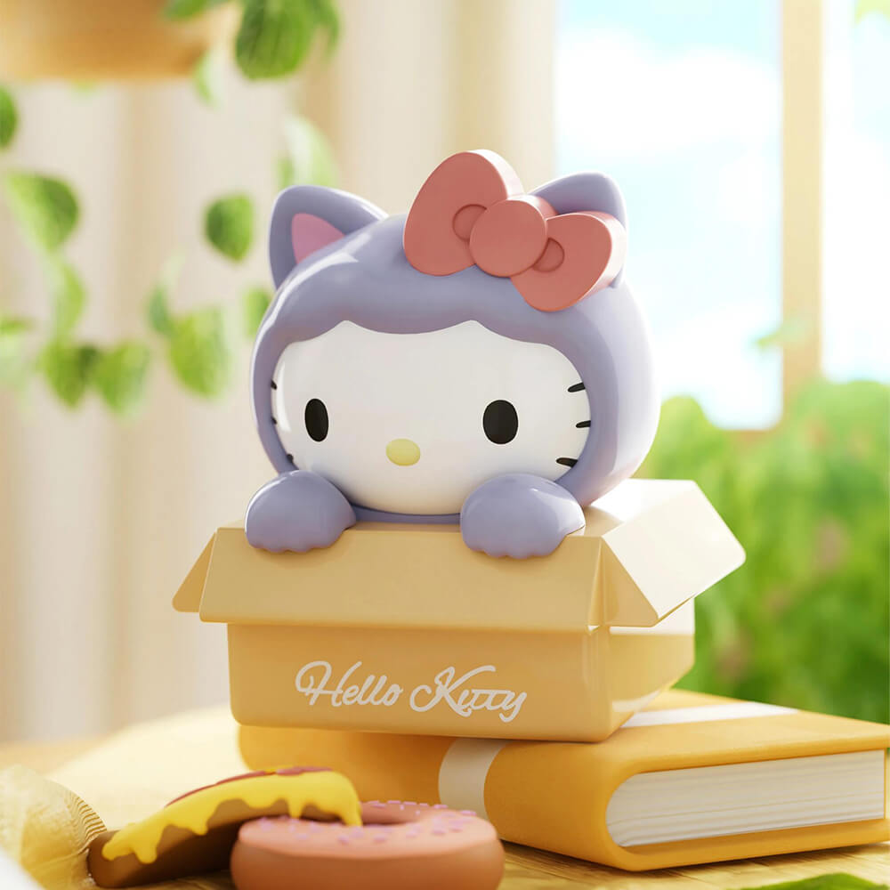 Sanrio-Meow-Series-Hello-Kitty-Pouncing-On-Cardboard-Box-Figurine