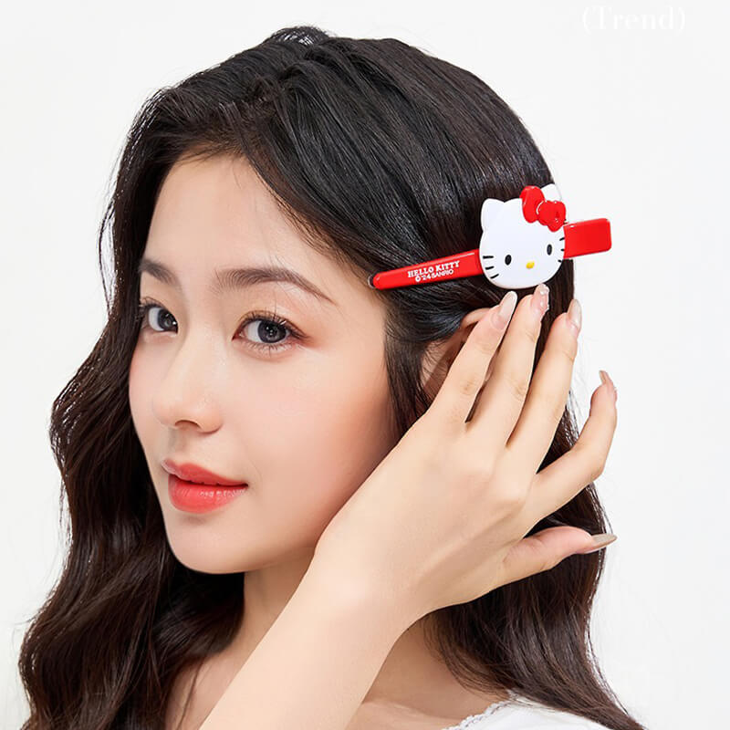 Sanrio-Red-Hello-Kitty-Face-Long-Alligator-Hair-Clip-On-Hair