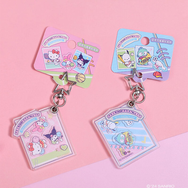 Sanrio-Sports-Time-Acrylic-Shaker-Keychains-With-Star-Shaped-Clasp