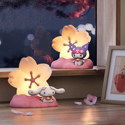 Sanrio-sakura-flower-shaped-cinnamoll-doll-kuromi-doll-led-night-light-room-decor