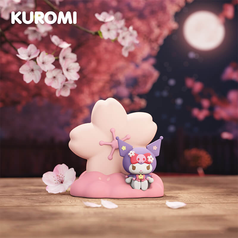 Sanrio-sakura-flower-shaped-kuromi-doll-led-night-light-pink