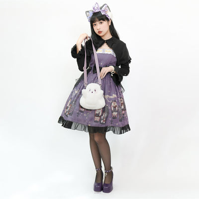Small-Size-White-Plush-Ghost-Sling-Bag-Complete-Halloween-Lolita-Outfit