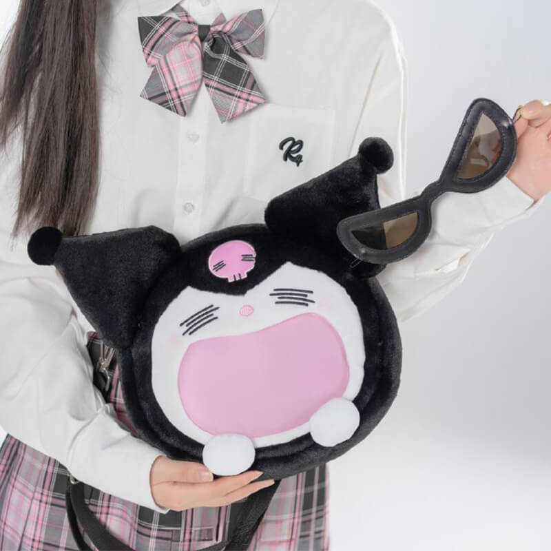 UWA-Kuromi-Plushie-Ita-Bag-With-Removable-Cool-Black-Sunglasses