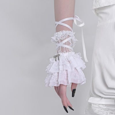 White-Ballet-Inspired-Lace-Up-Tiered-Cuff-Arm-Sleeves