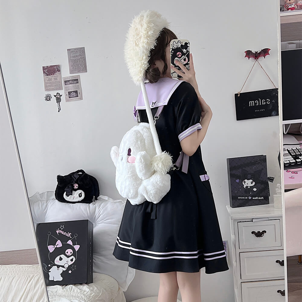 a-kawaii-girl-is-taking-selfie-with-white-ghost-plush-backpack