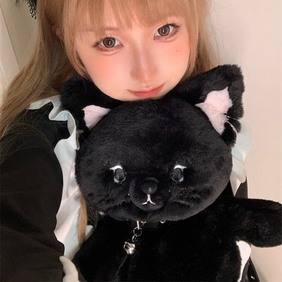 black-cat-plush-bag-with-fuzzy-long-hair-adjustable-shoulder-straps-bell-and-cute-accessories