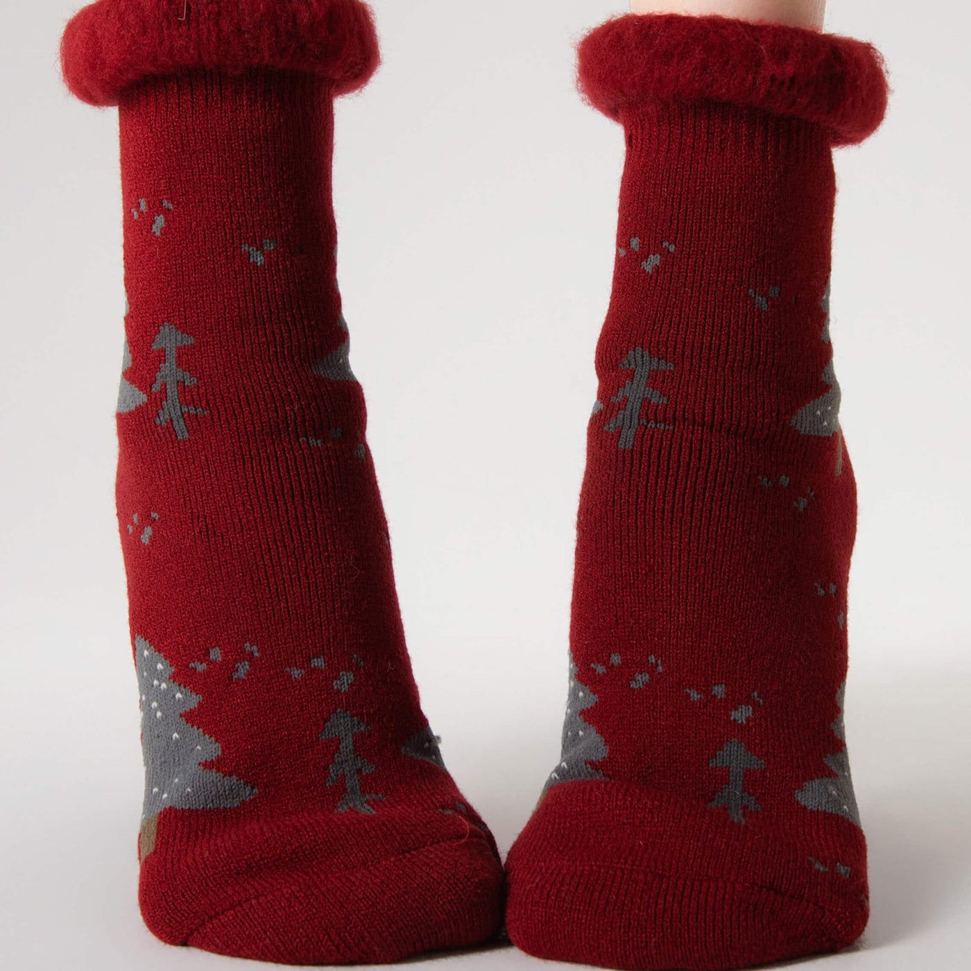 Red Christmas Fluffy Warm Home Sleeping Floor Socks