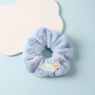 cinnamoroll-bear-decor-blue-fluffy-scrunchie