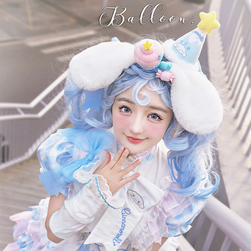 Cinnamoroll Party Hat Hair Clip And Headband KawaiiEnvy cinnamoroll-party-hat-hair-clip-and-headband-kawaiienvy