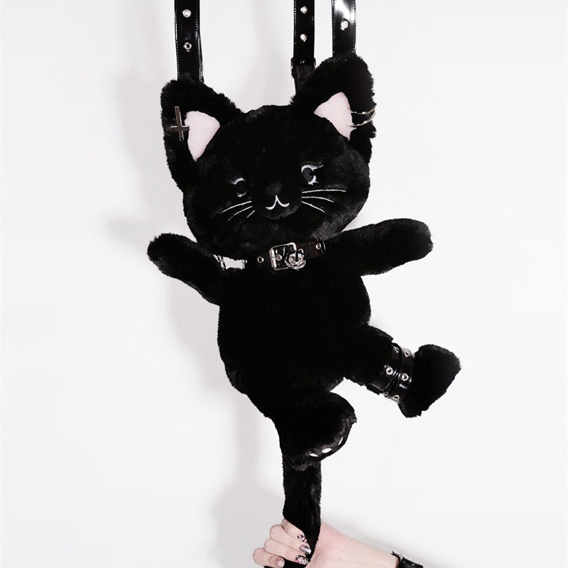 cute-black-cat-backpack-with-bell-collar-plush-body-and-adjustable-detachable-shoulder-straps