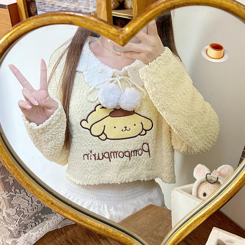 Pompompurin Collar Pom Pom Short Sweater – KawaiiEnvy