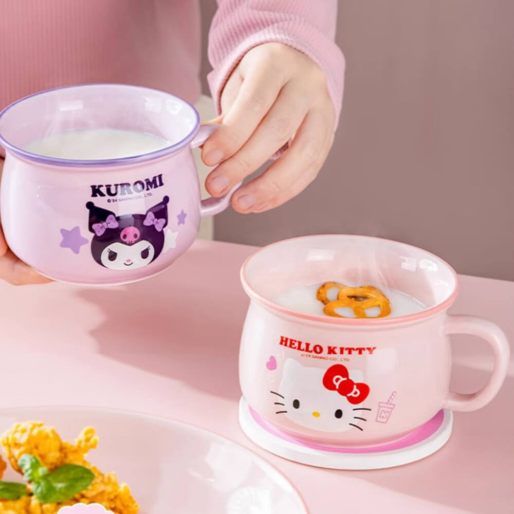 cute-kuromi-and-hello-kitty-mugs-featuring-comfortable-handle