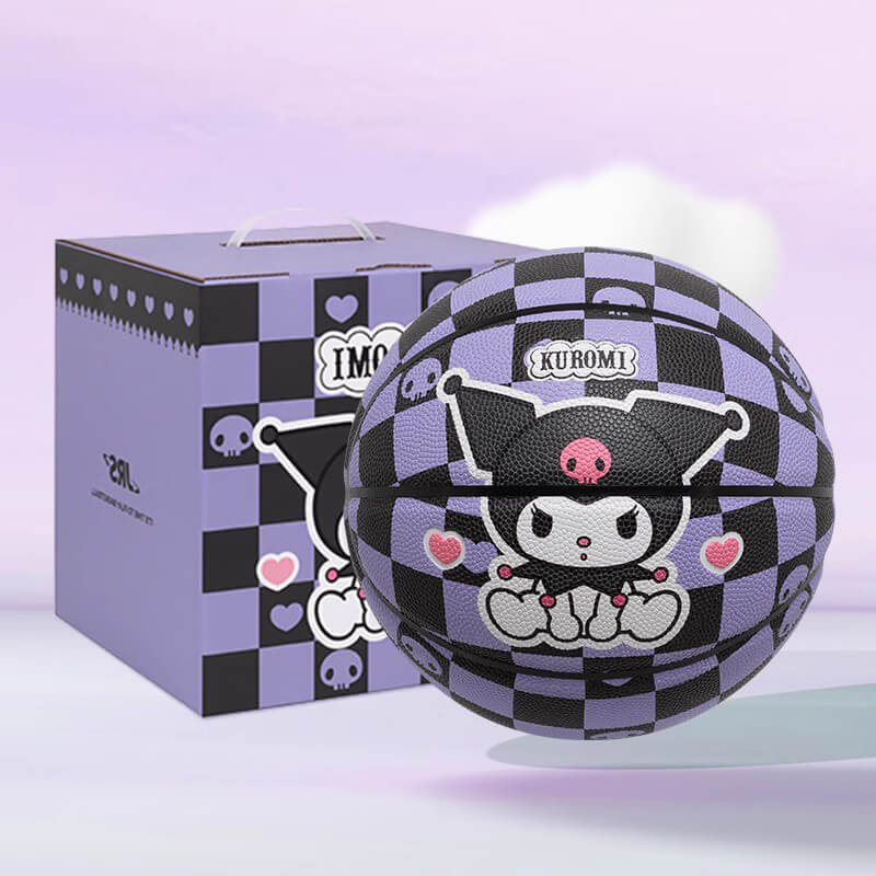cute-kuromi-heart-illustration-checkered-pattern-outdoor-pu-basketball-with-exclusive-gift-box
