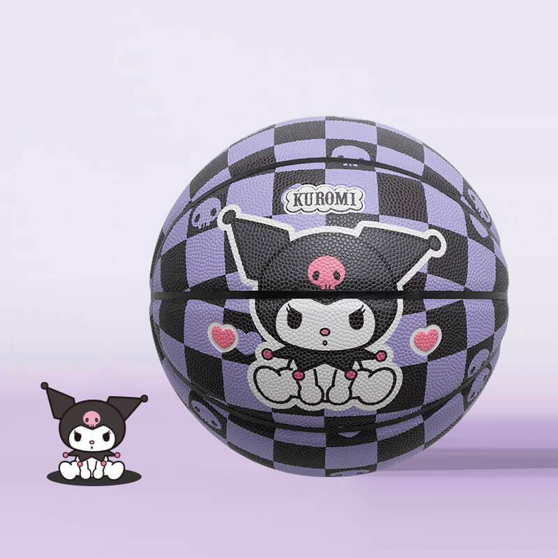cute-kuromi-heart-illustration-checkered-pattern-outdoor-pu-basketball