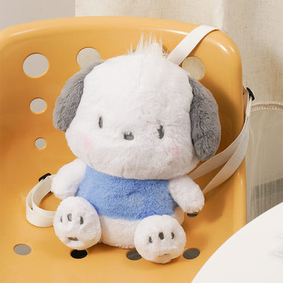 cute-pochacco-plushie-backpack-bag-sitting-on-a-yellow-chair