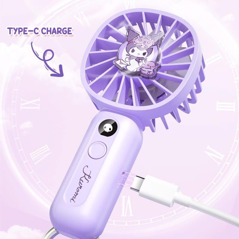 cute-purple-kuromi-portable-fan-with-type-c-charge