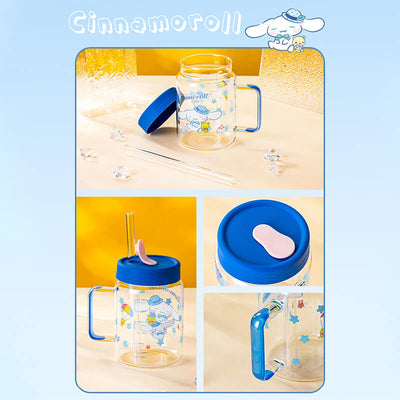 details-of-cute-cinnamoroll-glass-cup-with-lid-and-straw-800ml