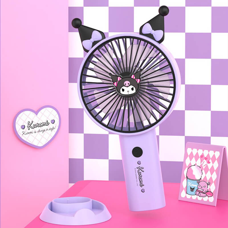 girly-cute-purple-kuromi-mini-handheld-fan