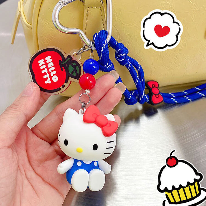 Official Hello Kitty Red and Blue Keychain – Cute Cartoon Bag